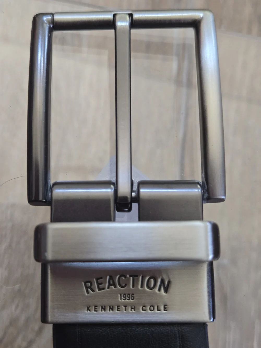 Kenneth Cole Reaction Men's Brushed Silver Buckle Belt
